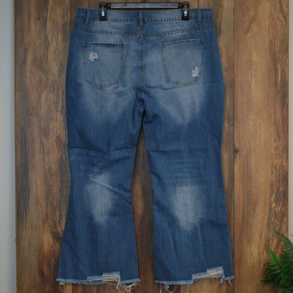 Melarey Women's Plus Size Cropped Wide Leg Jeans XXL 120-S - Picture 4 of 7